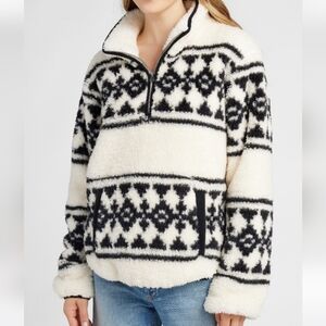 Women's Black and White Patterned Jacket